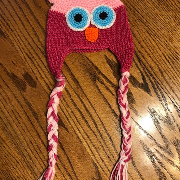 Pink Owl Crochet Hat - Picture 2 of 3